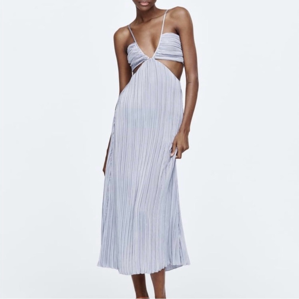 ZARA CUT OUT PLEATED DRESS